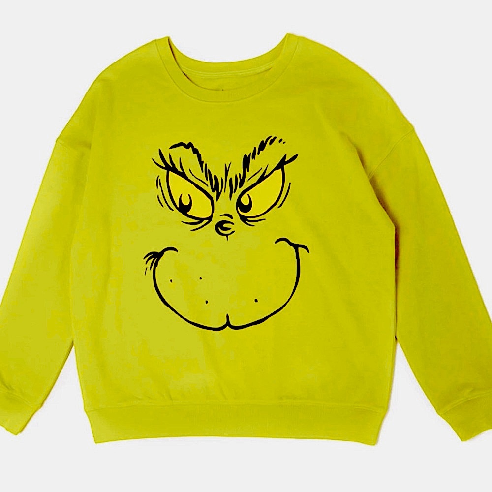 Grinch Face Soft Crewneck Christmas Holiday Party Shirt Sweatshirt Sz XXL New